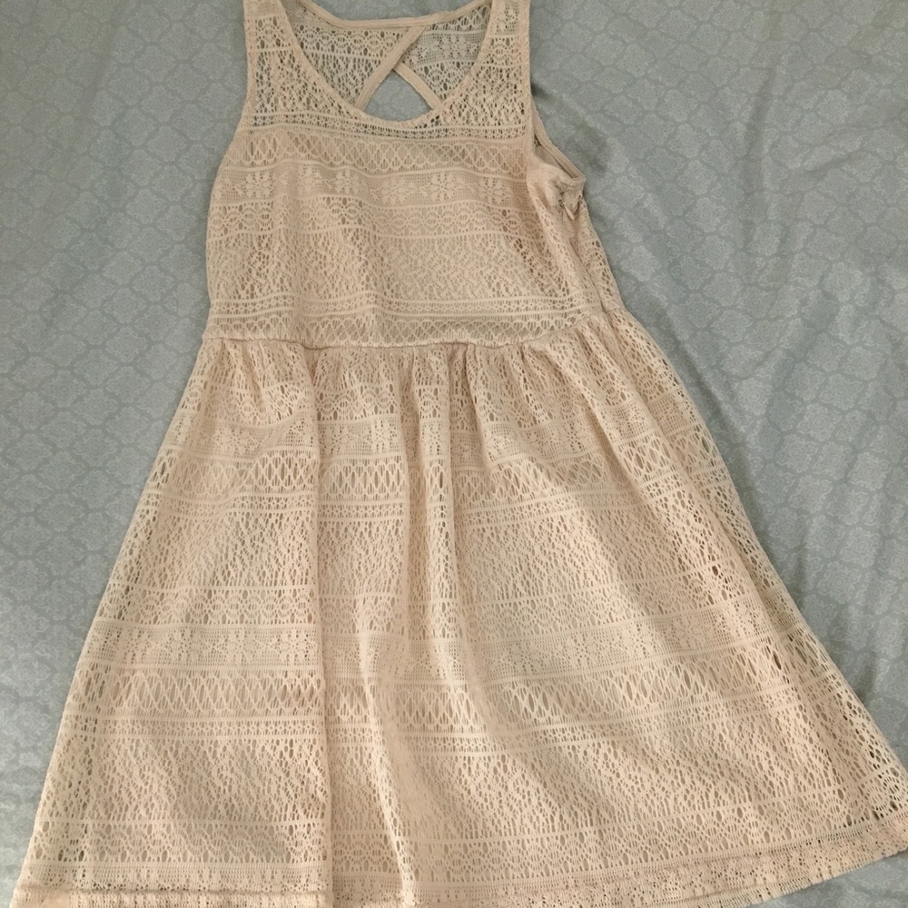 intu cream lace zip up dress